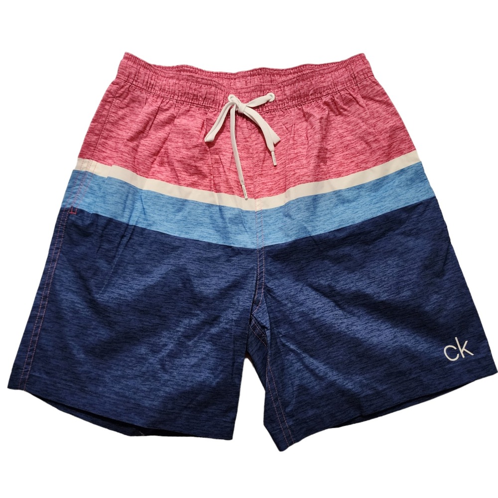Calvin Klein Men's Swim Trunks Shorts Drawstrings Lined 4 Pockets 50 UPF+ Size S